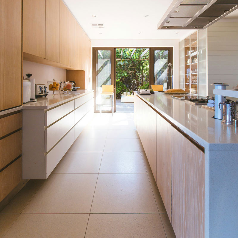 custom tile floor for modern orange county kitchen